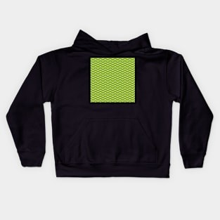 Green Wavy Lines Repeat Pattern Kids Hoodie